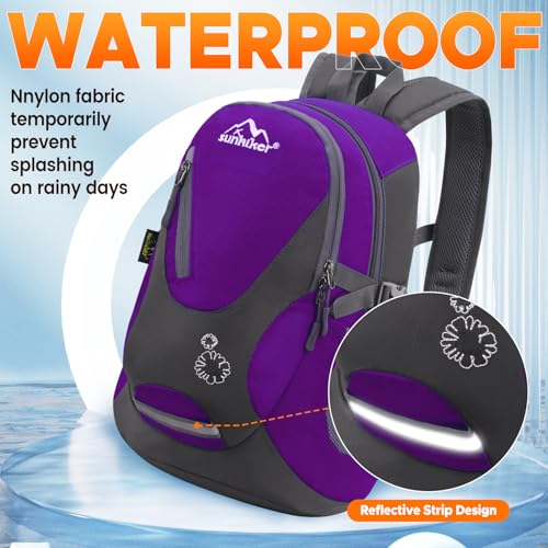 sunhiker Small Hiking Backpack Women Men 20L Lightweight Travel Backpack Daypack Casual Backpack For Cycling Outdoor Camping - color: Purple