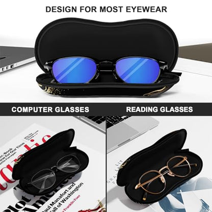 Sunglasses Soft Case, Ultra Light Portable Neoprene Zipper Glasses Case for Men Women - color: Black Gold Marble