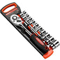 Egofine 12pcs 1/2 Inch Ratchet Socket Wrench Set, Drive Socket Set with 10 Sockets 10-15,17,19,22,24mm and 2 Way Quick Released Ratchet Handle and Extension Bar - size: 1/2, style: 12PC Standard Socket Set