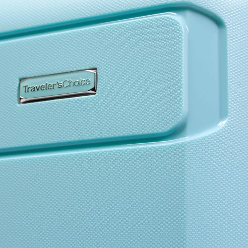 Traveler's Choice Pagosa Hardshell Expandable Luggage with Spinner Wheels, Baby Blue, 30-Inch Large - color: Baby Blue, size: 30-Inch Large