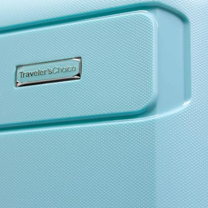 Traveler's Choice Pagosa Hardshell Expandable Luggage with Spinner Wheels, Baby Blue, 30-Inch Large - color: Baby Blue, size: 30-Inch Large