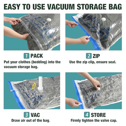Travel Vacuum Bags with Electric Pump, Vacuum Travel Bags for Luggage and Suitcase, Combo 15 Pack - size: 15-combo