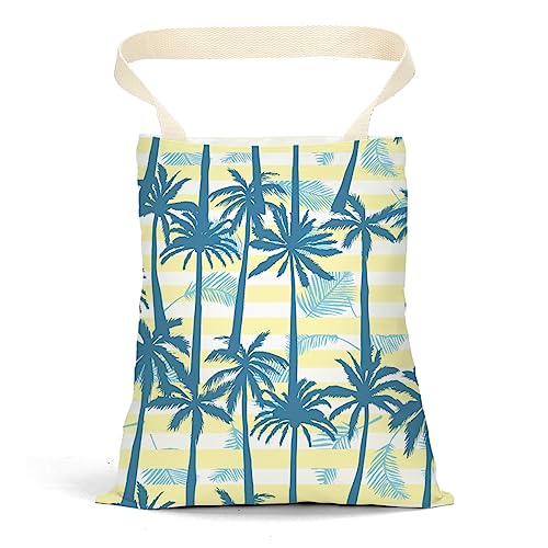 Car Trash Bag Car Garbage Bag Hanging Cars Trash Can, Waterproof Cars Back Seat Organizer for Vehicle Travelling Campingg Eucalyptus Palm Decor - color: Blue
