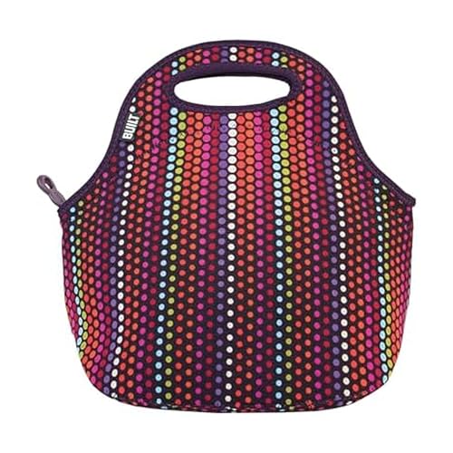 BUILT Gourmet Getaway Soft Neoprene Lunch Tote, Lightweight, Insulated, and Reusable, One Size, Micro Dots - color: Micro Dots