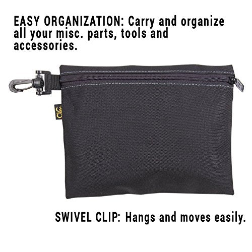 CLC Custom Leathercraft 1100 Multi-Purpose Clip-on Zippered Poly Bags, 3 Pack