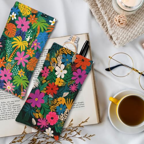 Eyeglass Cases 4 Pack,Boho Floral Pattern Sunglasses Case,PU Leather Soft Eye Glass Pouch for Women Men Student - color: Grass Green