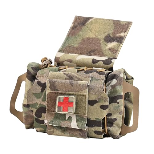 SABADO Rapid/Quick Deploy First Aid Kit Pack Tactical IFAK Pouch Two-Piece System Med Roll Carrier Hypalon Handle Outdoor Sport Hunting Bag - color: CP
