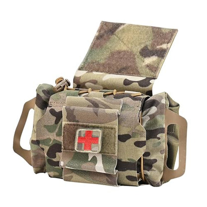 SABADO Rapid/Quick Deploy First Aid Kit Pack Tactical IFAK Pouch Two-Piece System Med Roll Carrier Hypalon Handle Outdoor Sport Hunting Bag - color: CP