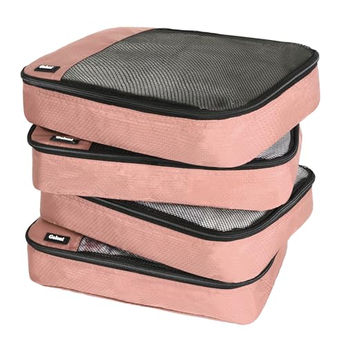 Packing Cubes for Travel Essentials,4 Set Packing Cubes for Suitcases,Lightweight Mesh Luggage Organizer Bag,Meat pink - color: Meat pink