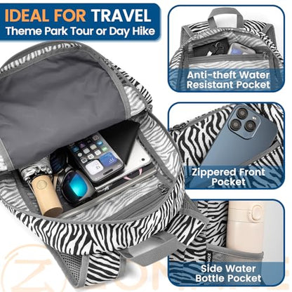 ZOMAKE Ultra Lightweight Packable Backpack 25L - Foldable Hiking Backpacks Water Resistant Small Folding Daypack for Travel(Zebra print) - color: Zebra Print
