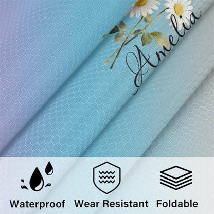 Custom 6 Set Compression Packing Cubes for Travel, Personalized Lightweight Luggage Organizer Bags with Birth Flower, Expandable Large Expandable Packing Organizer, Light Blue - color: Blue Pinks Purple