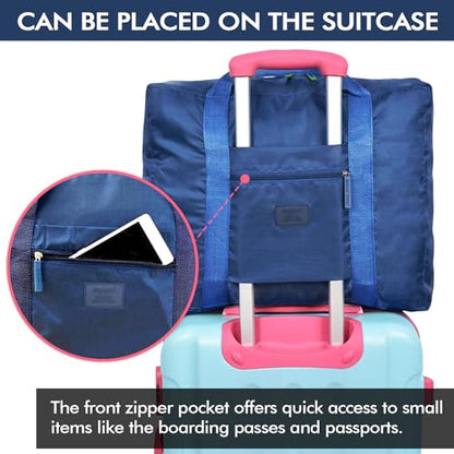 Travel Duffel Bag Lightweight Foldable Travel Bag for Women and Men Waterproof Tote Carry On Luggage Bag Weekender Overnight Bag (Blue+Green+Red+Black) - color: 4PCS
