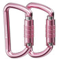 FresKaro 3inch 12kN-2698lbs Auto Locking Carabiner Clips, Solid D Shape, Heavy Duty 7075 Aluminum, Lightweight 1.09oz, Rust Proof, for Hammock, Hiking, Dog Leash, Keychain etc., Multi-Colors - color: Pink-2pcs