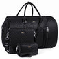 Convertible 2-in-1 Garment Bags for Travel, Carry On Garment Duffle Bag With Shoe Compartment Large Weekender Bag for Women Men Hanging Suitcase Suit Travel Duffel Overnight Bags 4pcs Set - color: C-black Diamond