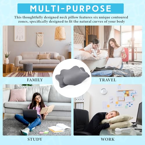 Hahafelt Cooling Cervical Neck Pillowcase Cover (Only Pillow Case) Ergonomic Pillowcase with Zipper Breathable Contour Pillow Cover for Side Back Stomach Sleepers(Dark Gray,Queen Size) - color: Dark Gray, size: Queen