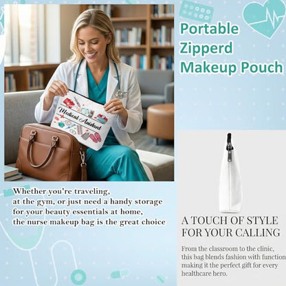 Nurse Graduation Gifts for Women, Nurse Medical Makeup Bag Appreciation Birthday Gifts for Nurses, Medical Assistant Travel Cosmetic Pouch Bags with Zipper - B04 - style: Medical Assistant