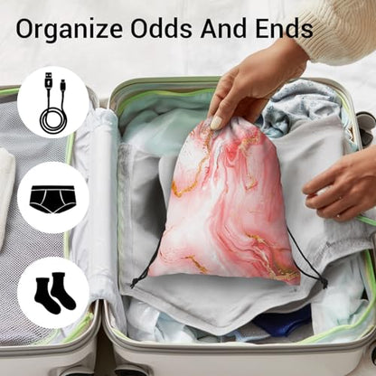 Modern Marble Gymnastics Grip Bag Pink Lightweight Drawstring Gym Bag for Women Grips - color: Modern Marble-pink, size: 12"(H)*9.25"(W)