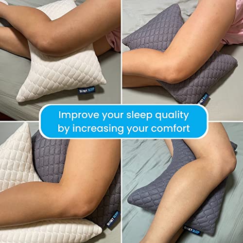 Sidney Sleep Mini Travel Size Neck Pillow - Knee, Back Lumbar and Support - Small Curved Pillow - 14 x 19 Inches - Adjustable Loft - Washable - Drawstring Backpack Included (White) - color: White, size: Travel Mini