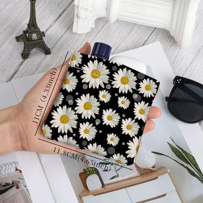 2Pcs PU Leather Small Squeeze Coin Purse Pouch Mini coin Bag Unique And Cute Wallet Cosmetic Bags Change Bag For Women Girls Men Daisy Print - color: Daisy Print