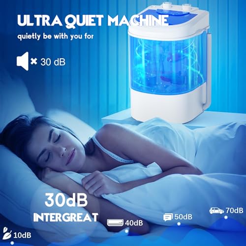 INTERGREAT Portable Washing Machine, 6.6 Lbs Mini Washer Machine Compact, 110V Single Tub Semi-Automatic Portable Laundry Washer Machine for Apartments, RV, Dorms, Traveling, Blue