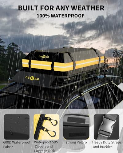 64" x 39" Universal Roof Rack Basket, 200 Lbs Capacity Rooftop Cargo Carrier Basket with 21 Cubic Feet (52" x 39" x 18") Waterproof Luggage Bag, for Suvs, Trucks, Vehiclesor Suvs, Trucks, Vehicles - size: 64" x 39" w/Bag