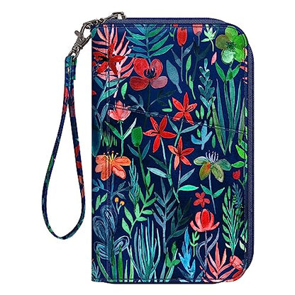 Fintie Family Passport Holder Wallet, RFID Blocking Travel Document Organizer Clutch Bag Credit Cards Case Cover for Women Men - color: Jungle Night
