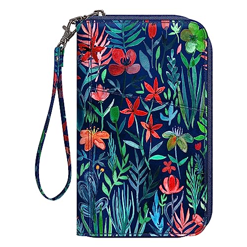 Fintie Family Passport Holder Wallet, RFID Blocking Travel Document Organizer Clutch Bag Credit Cards Case Cover for Women Men - color: Jungle Night
