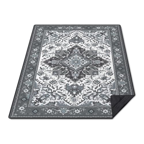Supfitness Extra Large Picnic Blankets Waterproof Foldable (60"x 80") Beach Blanket Waterproof Sandproof,3-Layer Thicking Mat Outdoor Packable Camping Blanket - color: Boho-grey, size: 60x80in