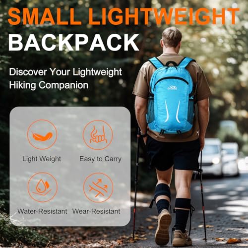 Small Hiking Backpack 35L Travel Lightweight Hiking Packable Daypack Water-Resistant Foldable Backpacks for Women Men Camping (Blue) - color: Blue, size: 35L
