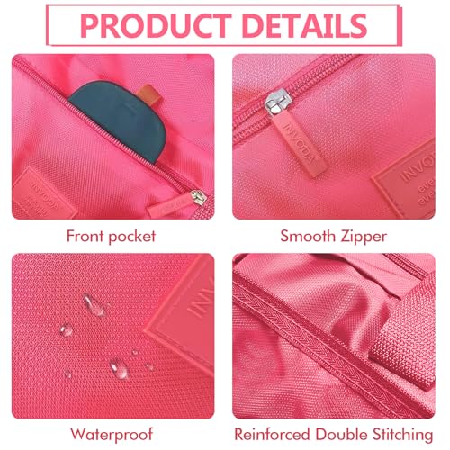 Travel Duffel Bag 2 PCS Carry on Luggage Bag Foldable Travel Tote Bag Waterproof Sports Gym Bag Lightweight Large Weekender Overnight Bag for Women and Men (Blue+Red) - color: Blue+Red