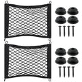 2pcs Universal Small Cargo Net, Elastic Car Organizer Net Pocket RV Netting Pouch Bag, for Trunk RV Boat Storage Mesh Pocket Nets Home Auto Cargo Nets Pockets with Screws(Color:Black)