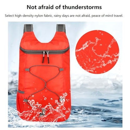 levayhill 16L Foldable Hiking Backpack,Small Packable Daypack,Red | Lightweight ,Outdoor Collapsible Rucksack,Ultralight Folding Back Pack, Water Repellent, Men Women Travel Gym, Easy Carry-on - color: Red