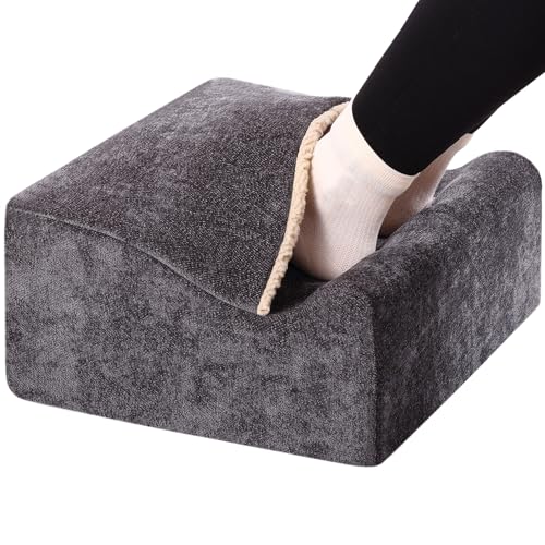 Foot Rest for Under Desk at Work, Office Footrest with Warm Feet Pocket,Ergonomic Under Desk Footrest with Washable Cover, Stool for Office Chair & Back &Pain Relief (Dark Gray+) - color: Dark Gray+