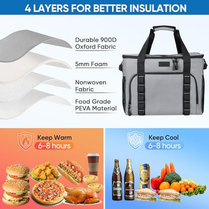BALEINE Extra Large Soft Cooler Bag, Portable Leakproof Cooler, 40/60 Cans Volume for Beach, Camping, Kayaking, Travel, and Road Trips