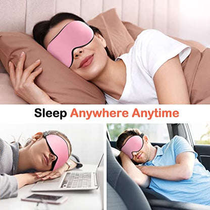 INNELO Sleep Mask for Side Sleeper, Eye Mask Sleeping Women Men, 100% Light Blocking 3D Contoured Cup Sleeping Mask Soft No Eye Pressure Cover Blindfold Night Shade for Travel Nap Yoga, Pink - color: Pink
