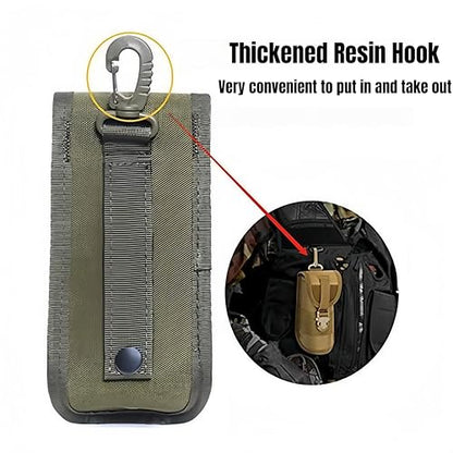 ACEXIER MOLLE Glasses Pouch Outdoor Durable Tactical Pouch Sunglasses Case Army Style Flashlight Pouch with Buckle - color: Green