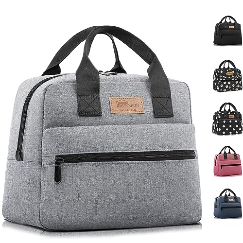 HOMESPON Insulated Lunch Bag for Women Men Lunch Box Cooler Lunch Tote for Work Picnic (Grey) - color: Gray