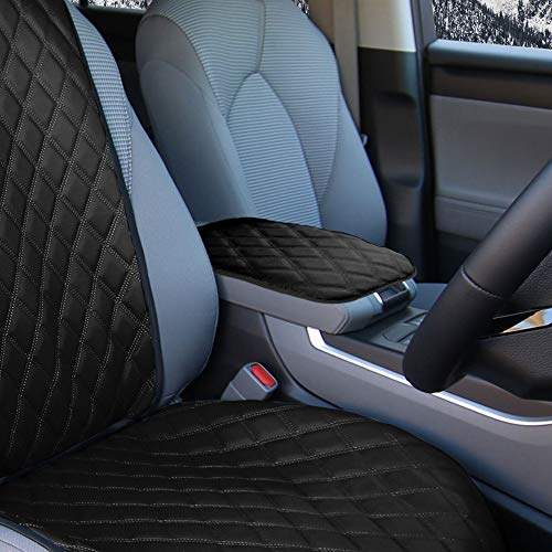 FH Group Faux Leather Diamond Pattern Center Console Armrest Cushion, Luxury Seat Box Cover Protector fits Most Cars, SUVs, and Trucks Black - color: Black, style: Console Cover (Diamond)