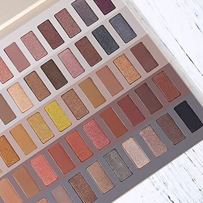 UCANBE 60 Colors Naked Eyeshadow Palette, Warm Neutral Nudes Makeup Pallet, Natural Matte Glitter Shimmer Smokey Eye Shadows Halloween Cosmetic Gift Set - color: Naked Nudes