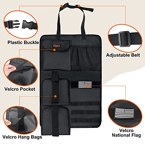 MYDAYS 2 Pack Tactical Seat Back Gun Rack, Camo Front Seat Gun Organizer with Molle Panel Vehicle Gun Holder for Hunting Rifles/Shotguns (Black) - color: Black1