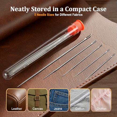 LIBLAIN Sewing Kit with Big Eye Steel Needles for Adults and Beginners, Needle and Thread Kit for Hand Sewing (78Pcs) - size: 78PCS Combo Sewing Kit