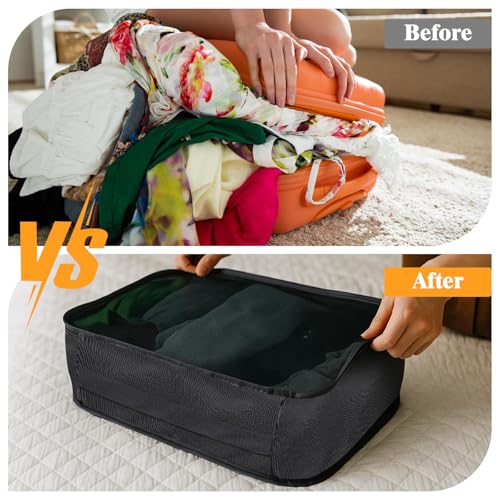 12 Pcs Packing Cubes for Suitcase Travel Luggage Bags Bulk Mesh Organizer Set for Hiking Camping Backpacking Clothes Accessories