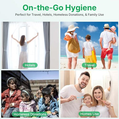 200-Pack Premium Bulk Disposable Toothbrushes, Individually Wrapped, Soft Bristles, Peanut Grip Handle for Travel, Guest Bathroom, Hotel & Emergency Kits, Family, Kids & Adults, Single Use - size: 1 Count (Pack of 200)