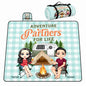 Personalized Waterproof Sandproof Beach Blanket 80''x80'', 3-Layer Foldable Picnic Blanket with Carry Strap, Camping Travel Outdoor Mat for Beach Park Hiking (Couple Camping) - color: Couple Camping