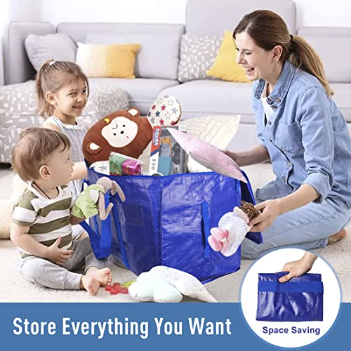 Moving Supplies Extra Large Heavy Duty Packing Bags with Zippers & Strong Carrying Handles, for Moving and Storage Wardrobe Clothes, Blankets, Mattress, Kitchenware Dishes and Glasses (Set of 4) - color: 4-package-Blue