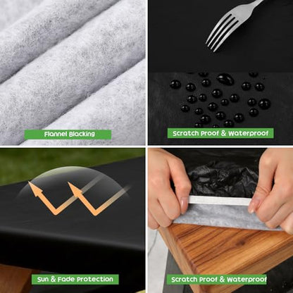 Picnic Table Cover with Bench Covers, Fitted 6ft Waterproof Tablecloth Set for Outdoor Camping & RV - Includes 1 Table Cover & 2 Bench Covers with Drawstring Storage Bag, 30"x72", Solid Black - color: Black