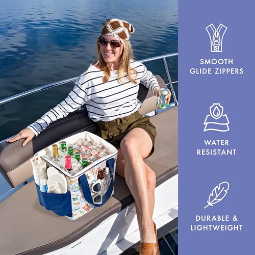 Fit & Fresh, 24-Can Soft Cooler Bag Insulated Leak-Resistant, Portable Soft Cooler, Large Cooler, Soft Sided Cooler Bag, Travel Cooler, Al Fresco - color: Al Fresco