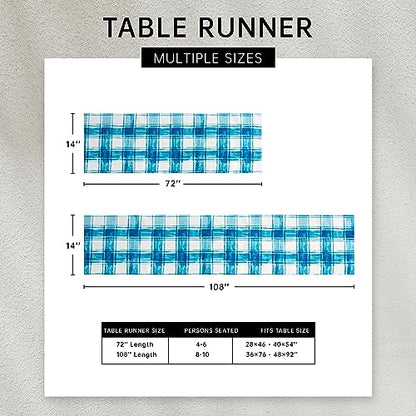 YiHomer Indoor Outdoor Tabletop for Spring Summer Decorations, Picnics and Dinner Parties - Stain and Water Resistant, Crayon Art (Ocean), Table Runner, 14 x 72 - size: 14" x 72" (Runner)
