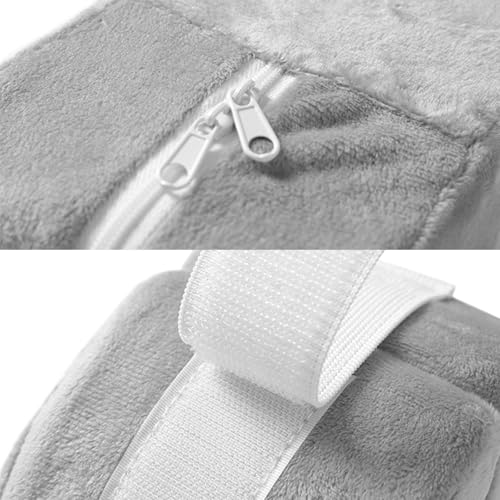Holiberty Adult Bed Sore Pads Wedge Foot Support Pillow Ankle Protector Ring Foot Rest Pillows Bedridden Patient Elderly Heel Cushion Sleeping Elevated Foam Pad Leg Post Surgery Recovery Pillow - color: Grey,2pcs