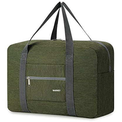 For Spirit Airlines Personal Item Bag Foldable Travel Duffel Bag Tote Carry on Luggage Duffle Overnight for Women and Men - color: 1112-Thick Series Army Green